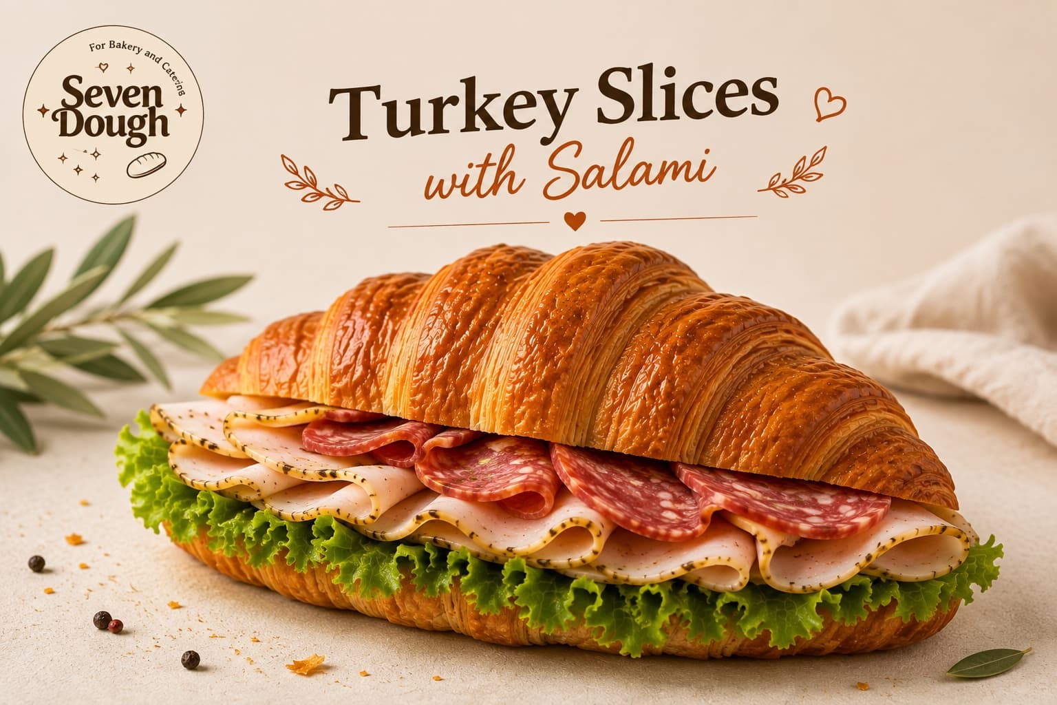 Turkey Slices & Salami Croissant, Single