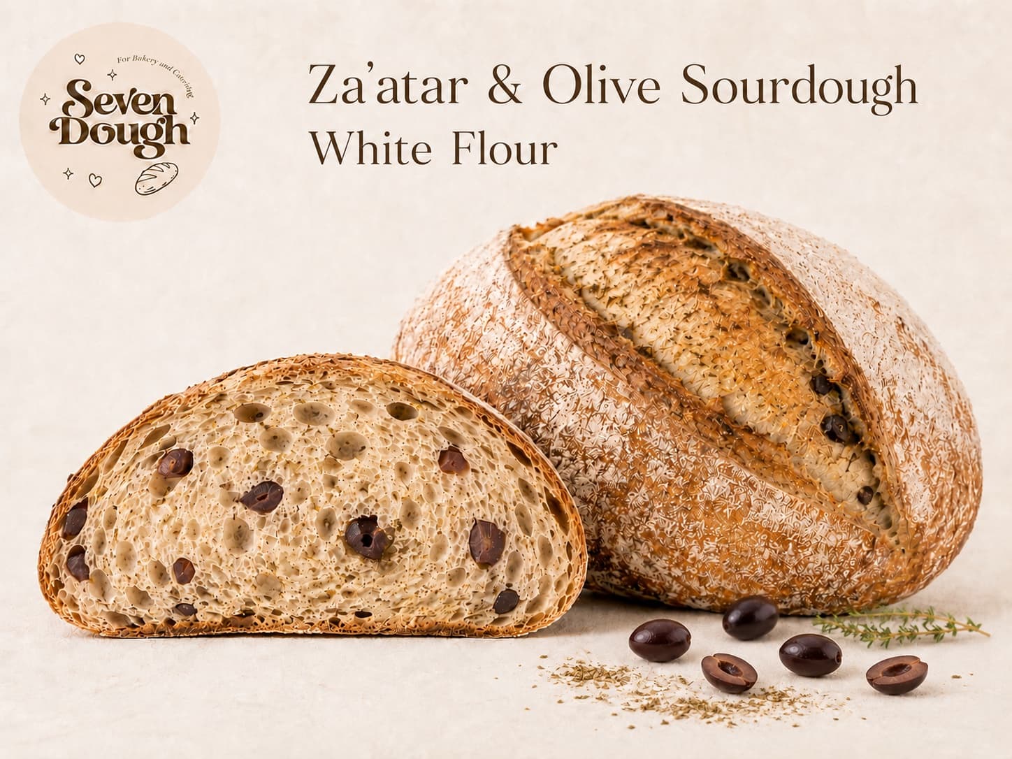 Za'atar & Olive Sourdough - White Flour